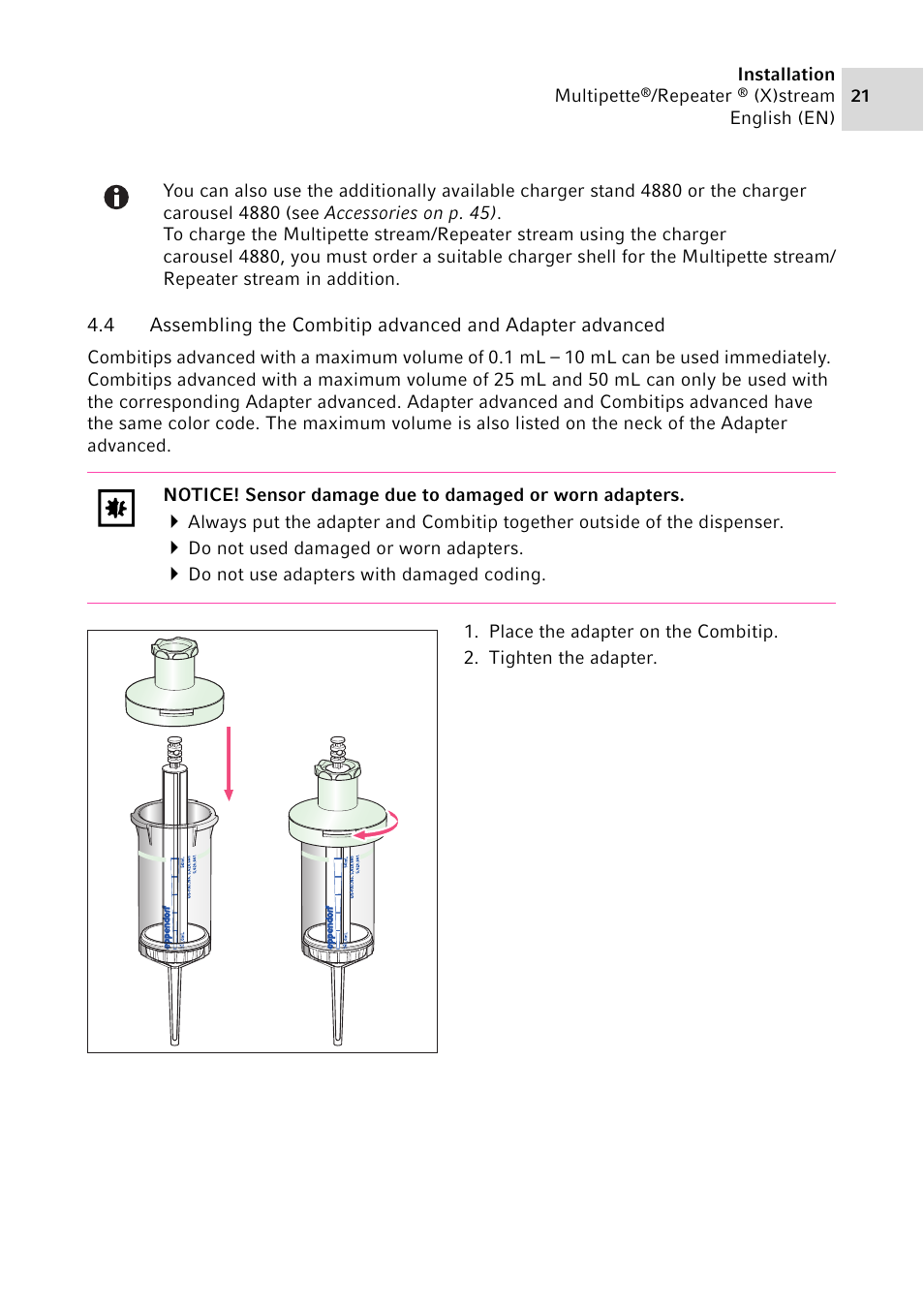 Eppendorf Multipette Xstream User Manual | Page 21 / 58