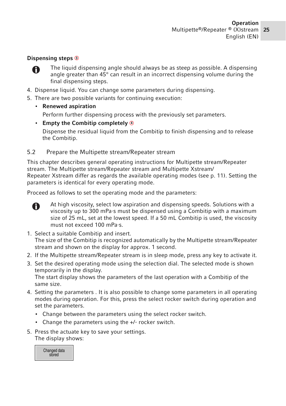 2 prepare the multipette stream/repeater stream, Prepare the multipette stream/repeater stream | Eppendorf Multipette Xstream User Manual | Page 25 / 58