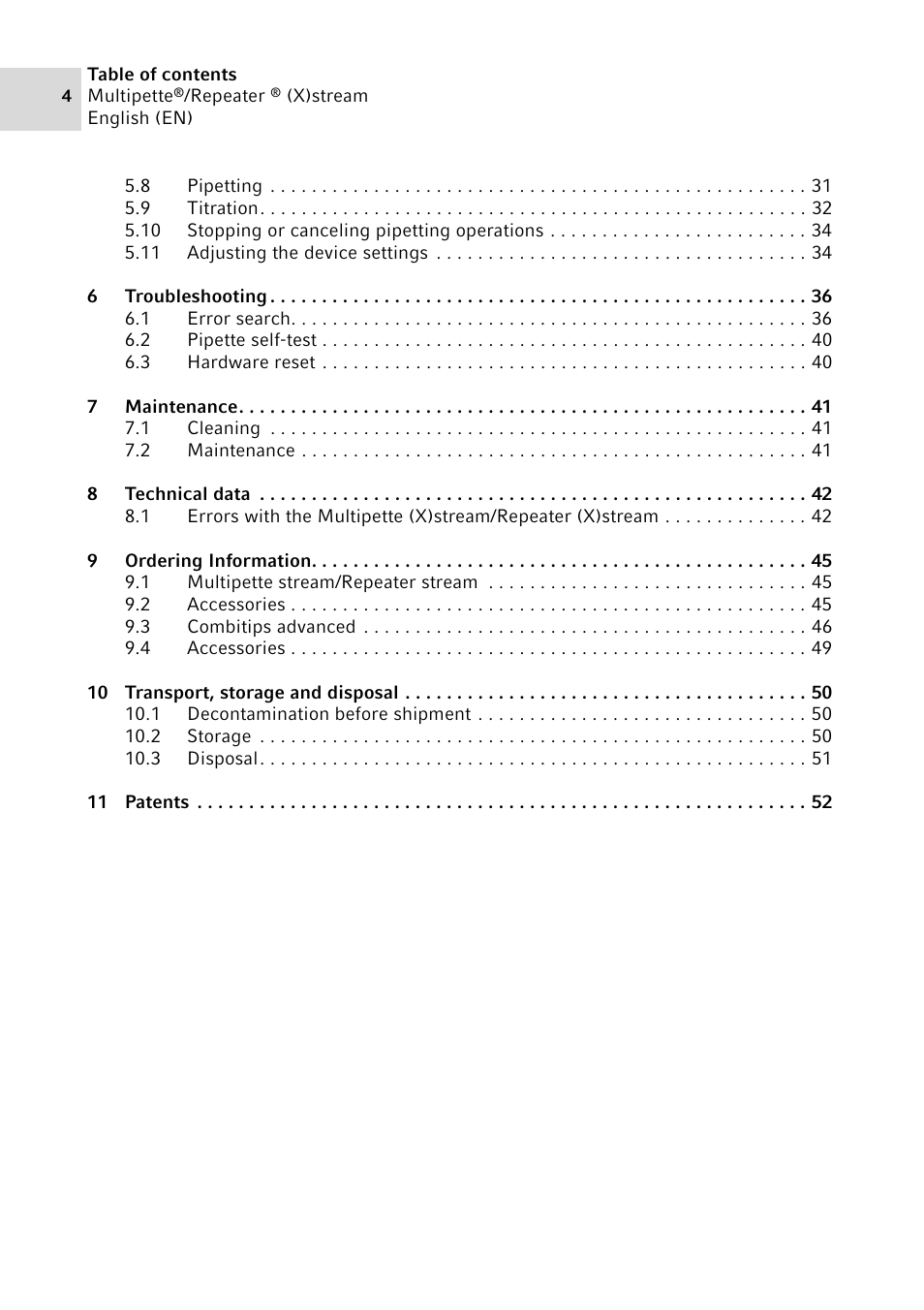Eppendorf Multipette Xstream User Manual | Page 4 / 58