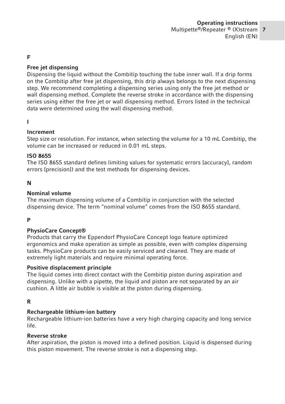 Eppendorf Multipette Xstream User Manual | Page 7 / 58