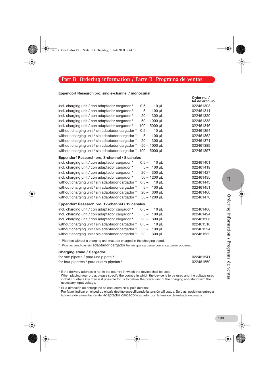 Ordering information / programa de ventas | Eppendorf Research pro User Manual | Page 49 / 60