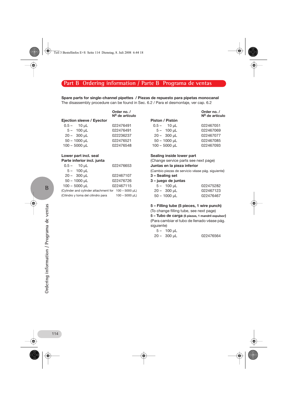 Ordering information / programa de ventas | Eppendorf Research pro User Manual | Page 54 / 60