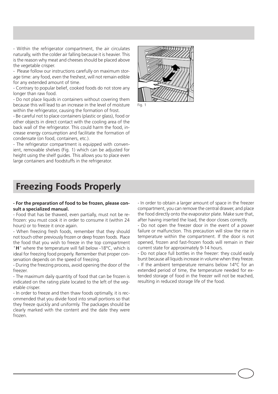 Freezing foods properly | Ariston BC 311 I User Manual | Page 6 / 12