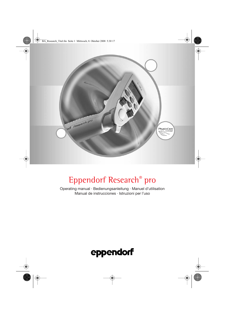 Eppendorf Research pro User Manual | 64 pages