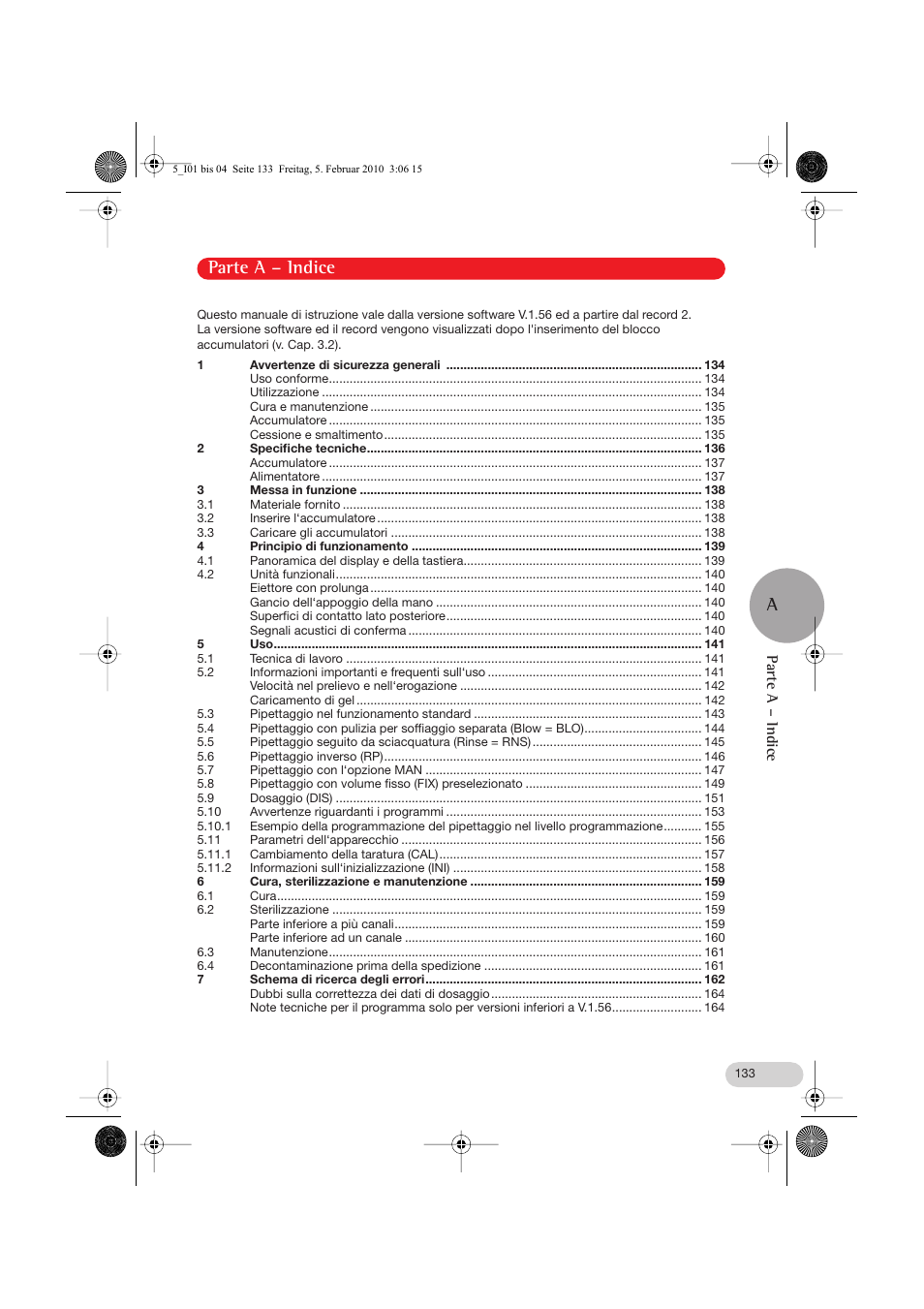 Parte a – indice | Eppendorf Research pro User Manual | Page 5 / 64