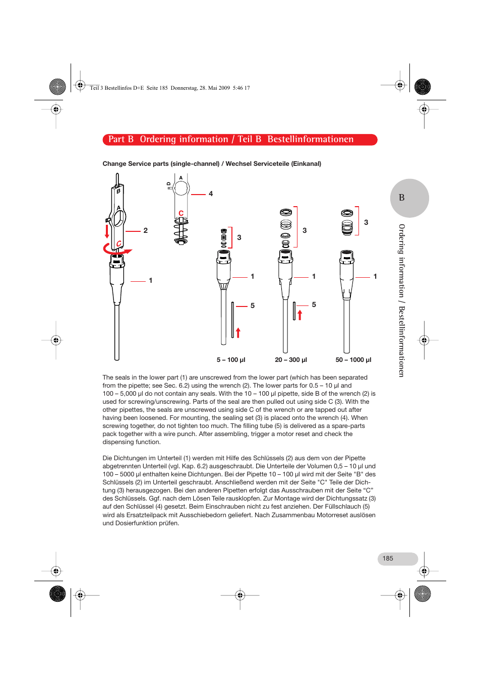Change service parts (single-channel) | Eppendorf Research pro User Manual | Page 57 / 64