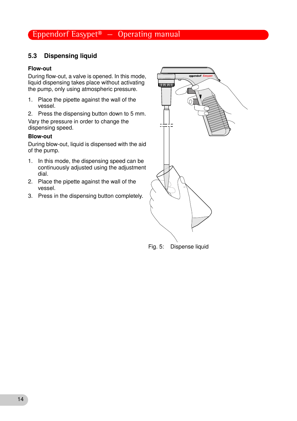 3 dispensing liquid, Eppendorf easypet® — operating manual | Eppendorf Easypet User Manual | Page 13 / 23