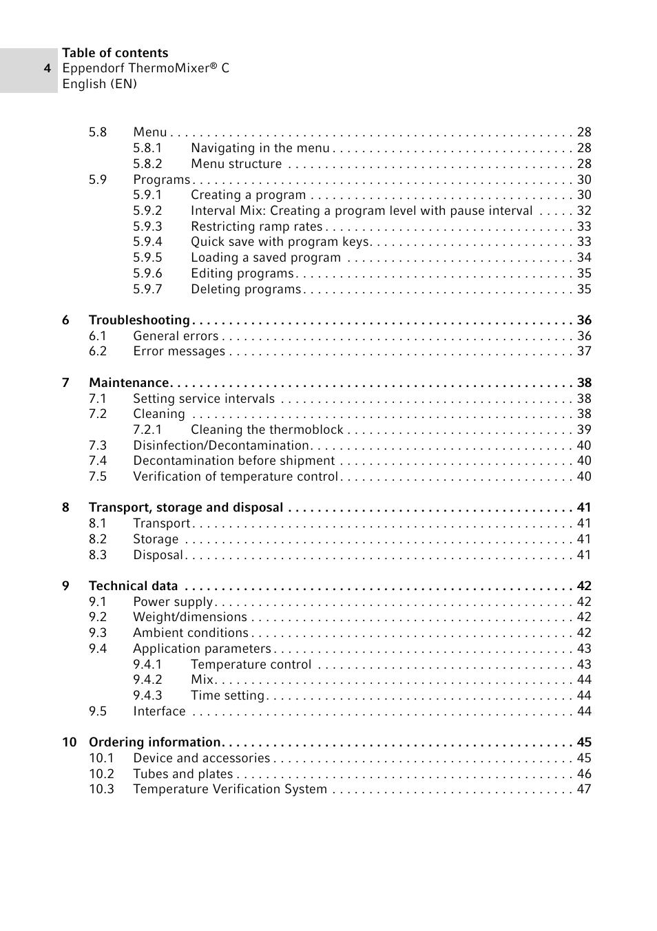 Eppendorf ThermoMixer C User Manual | Page 4 / 54