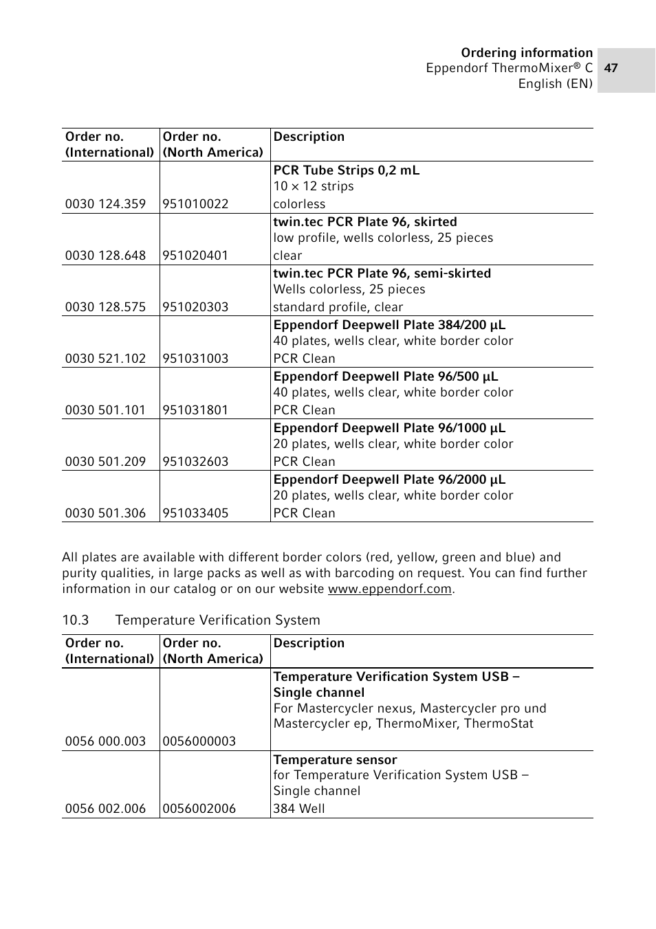 3 temperature verification system, Temperature verification system | Eppendorf ThermoMixer C User Manual | Page 47 / 54