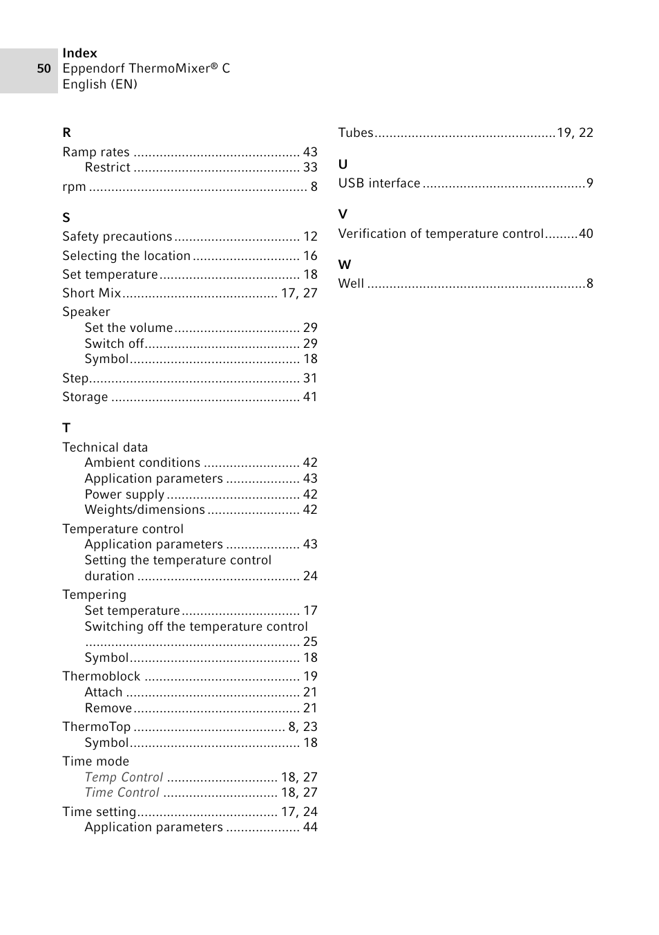 Eppendorf ThermoMixer C User Manual | Page 50 / 54