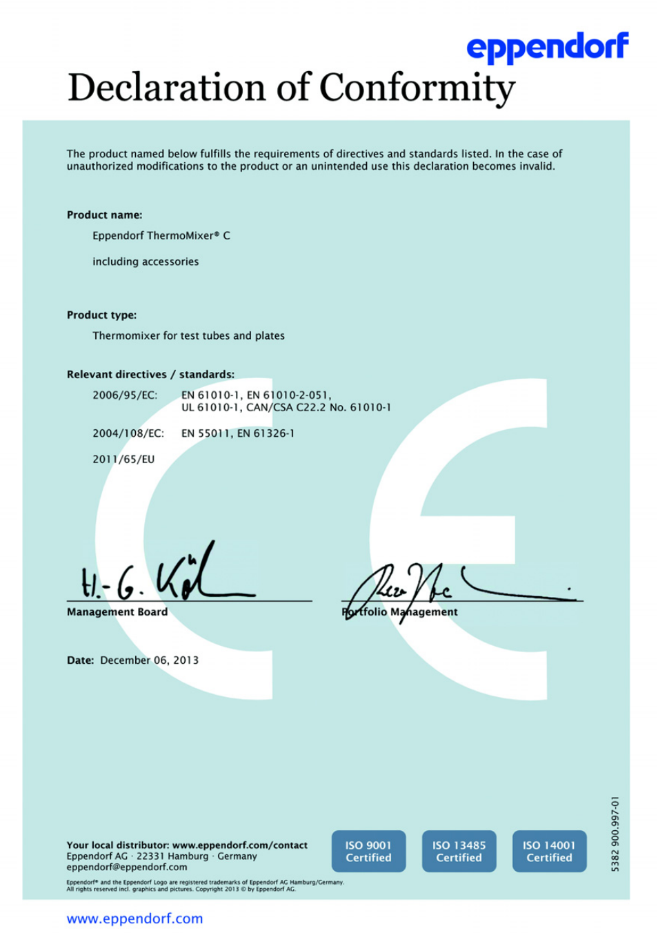 Certificates | Eppendorf ThermoMixer C User Manual | Page 51 / 54