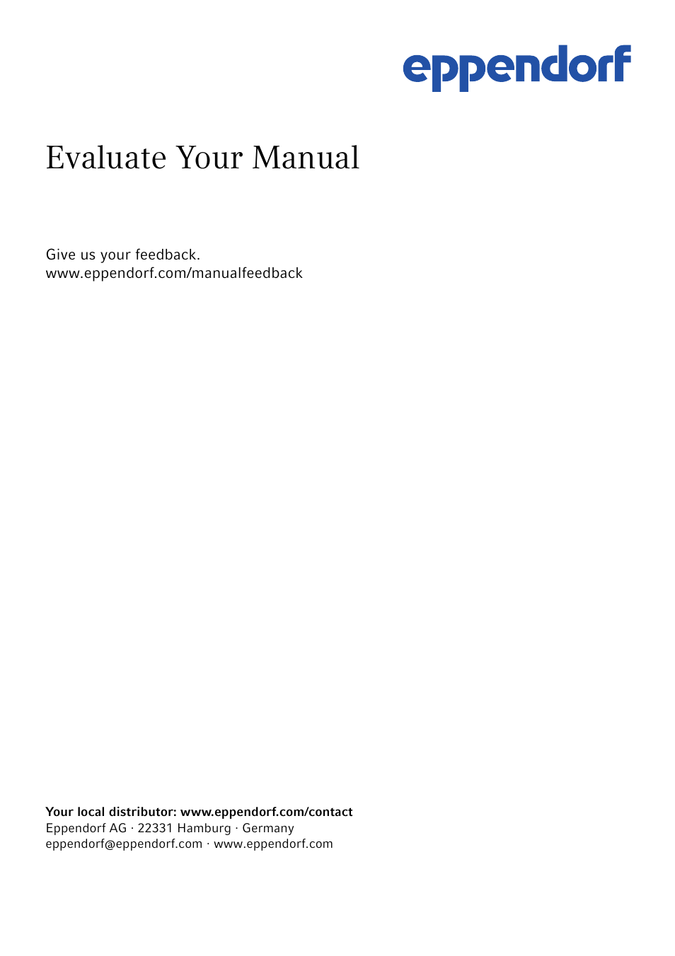 Evaluate your manual | Eppendorf ThermoMixer C User Manual | Page 54 / 54