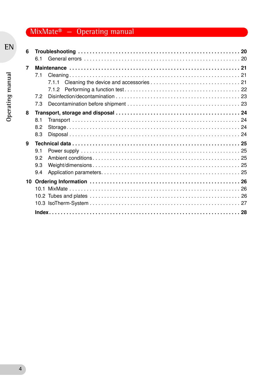Mixmate® — operating manual | Eppendorf MixMate User Manual | Page 4 / 38