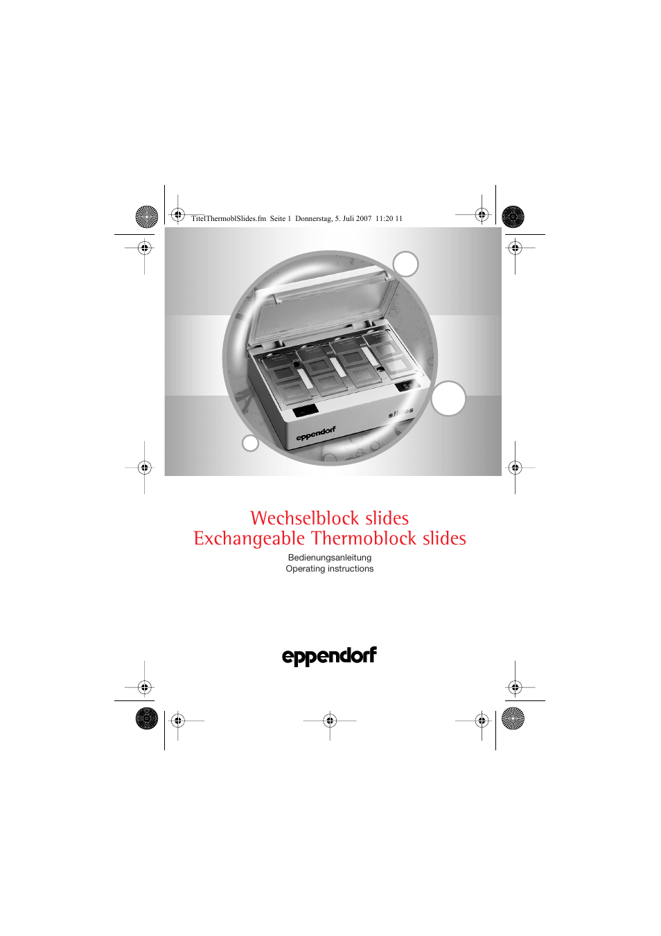 Eppendorf Thermoblock slides User Manual | 15 pages