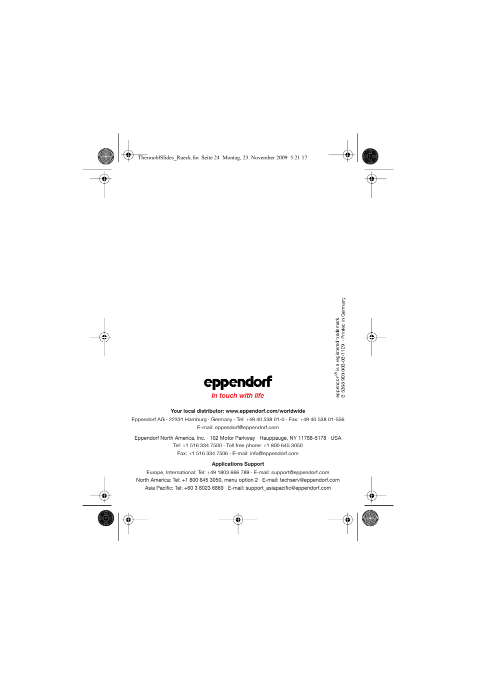 Eppendorf Thermoblock slides User Manual | Page 15 / 15