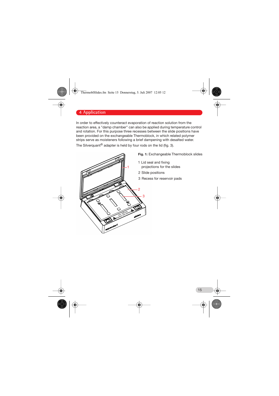 4 application | Eppendorf Thermoblock slides User Manual | Page 6 / 15