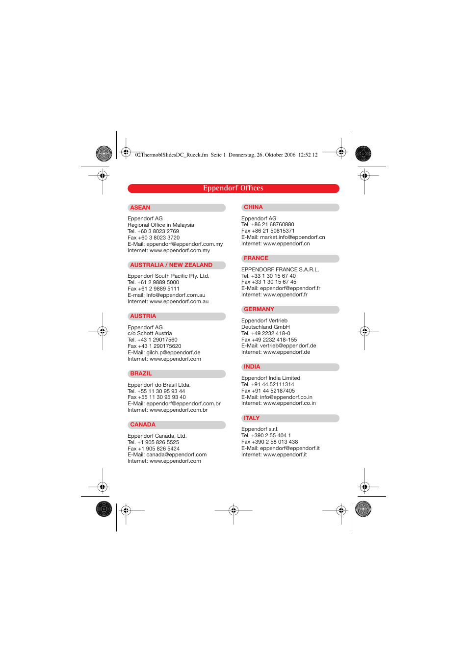 Eppendorf offices | Eppendorf Thermoblock for slides DC User Manual | Page 14 / 16