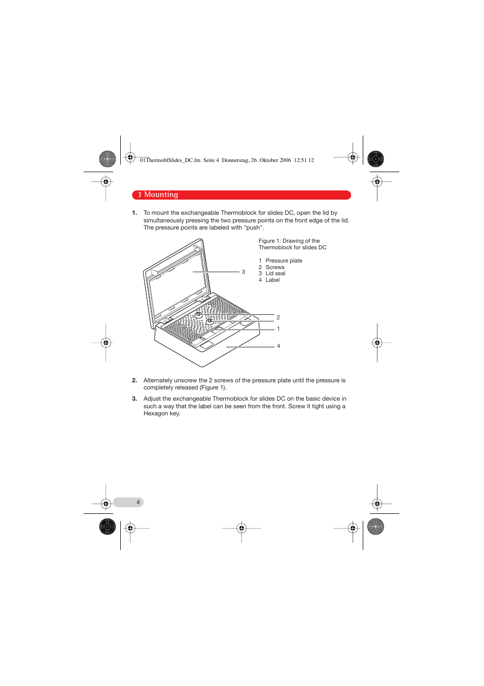 3 mounting | Eppendorf Thermoblock for slides DC User Manual | Page 4 / 16