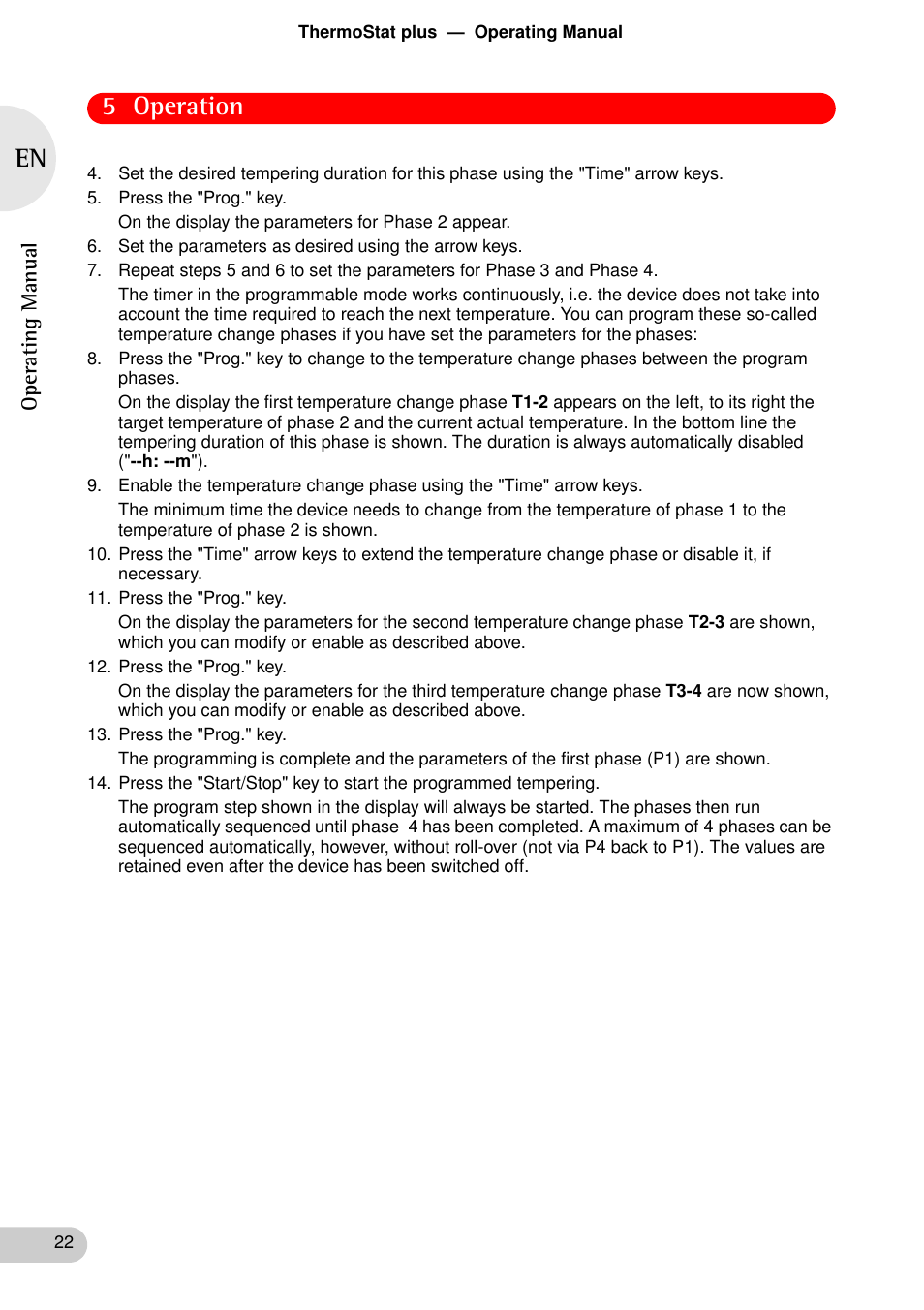 5 operation | Eppendorf ThermoStat plus User Manual | Page 20 / 33