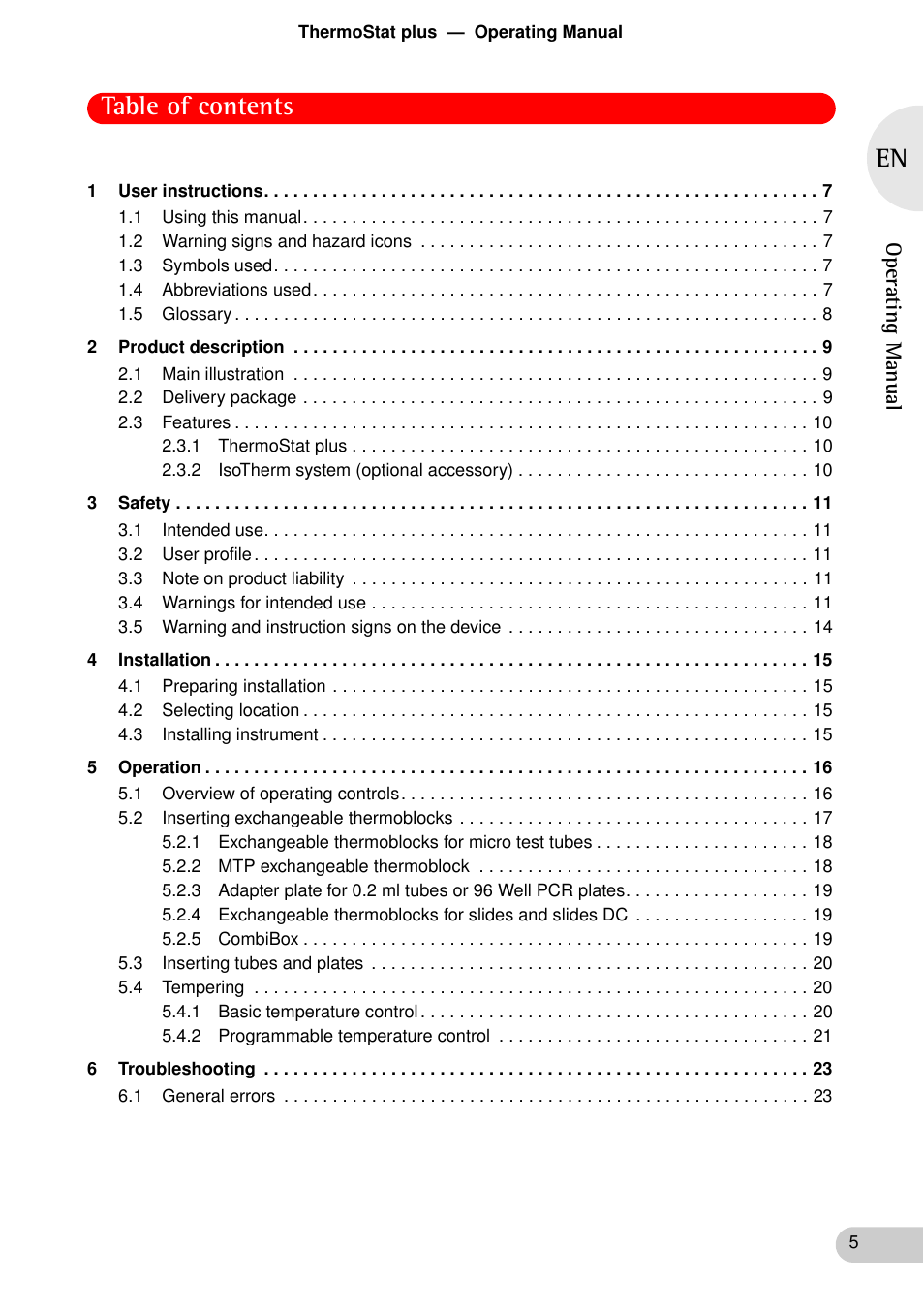 Eppendorf ThermoStat plus User Manual | Page 3 / 33