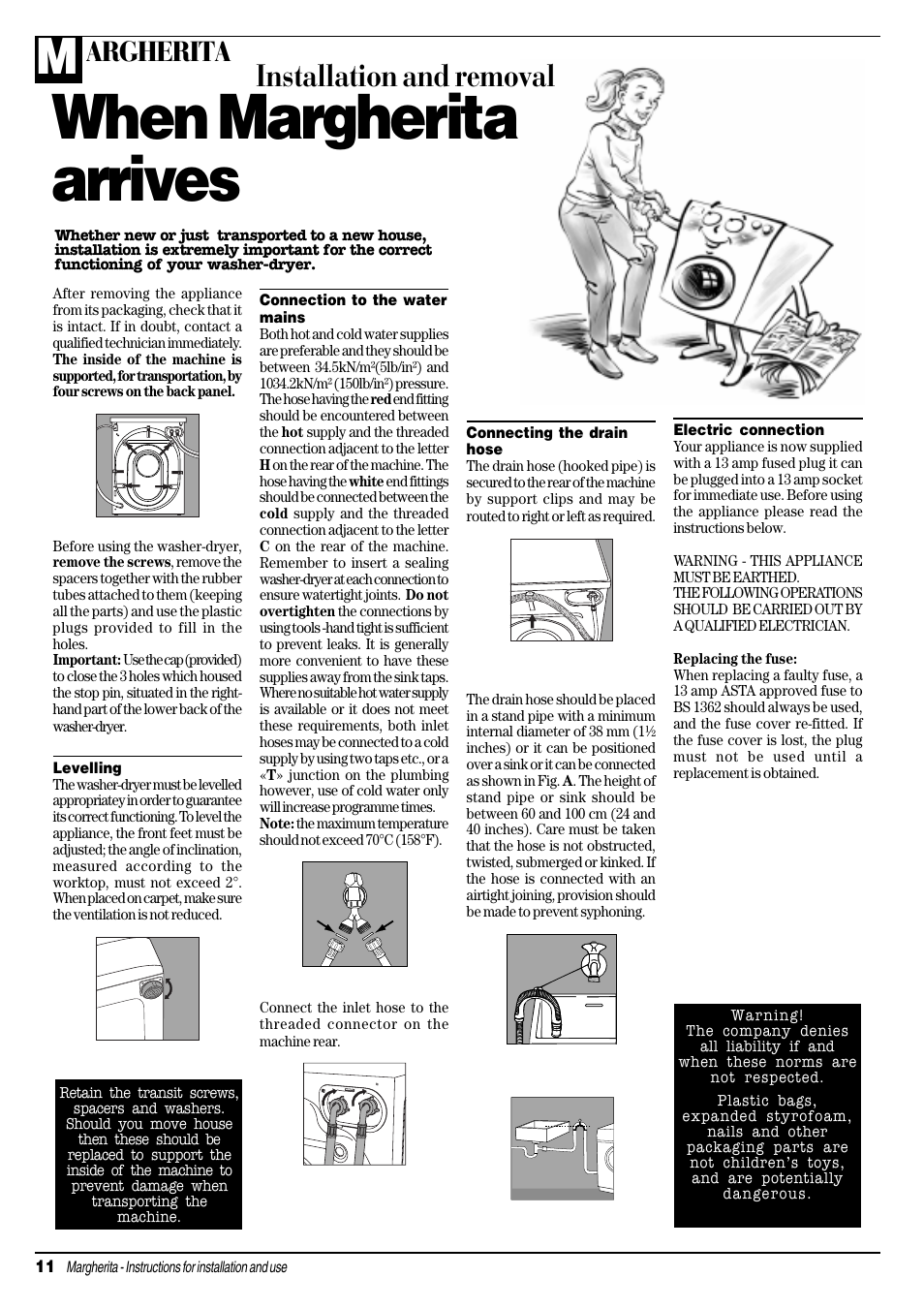 When margherita arrives, Installation and removal, Argherita | Ariston MARGHERITA AWD 10 User Manual | Page 12 / 20
