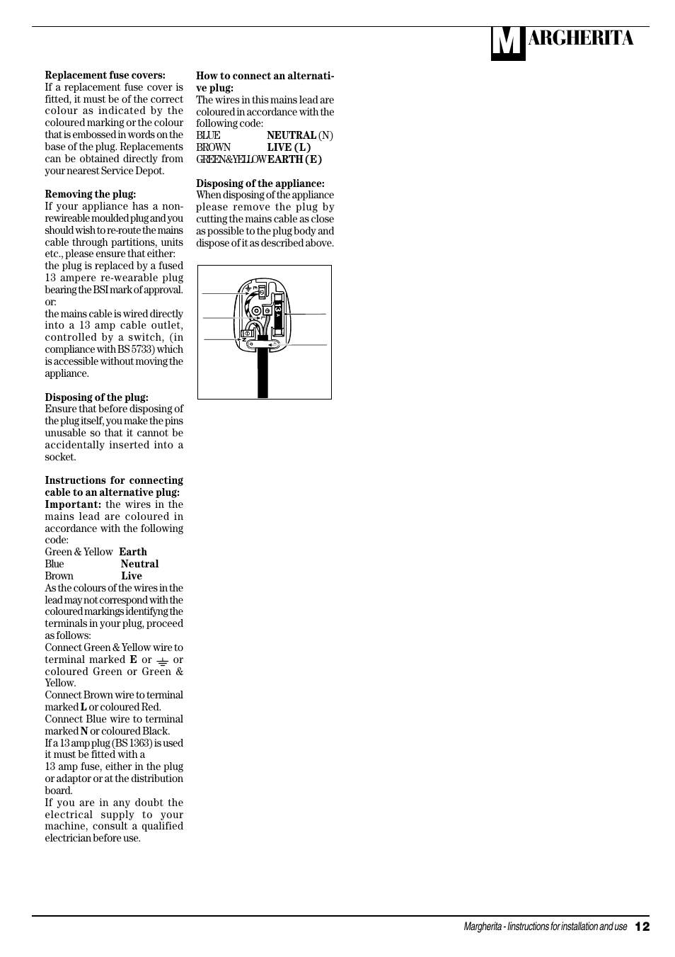 Argherita | Ariston MARGHERITA AWD 10 User Manual | Page 13 / 20