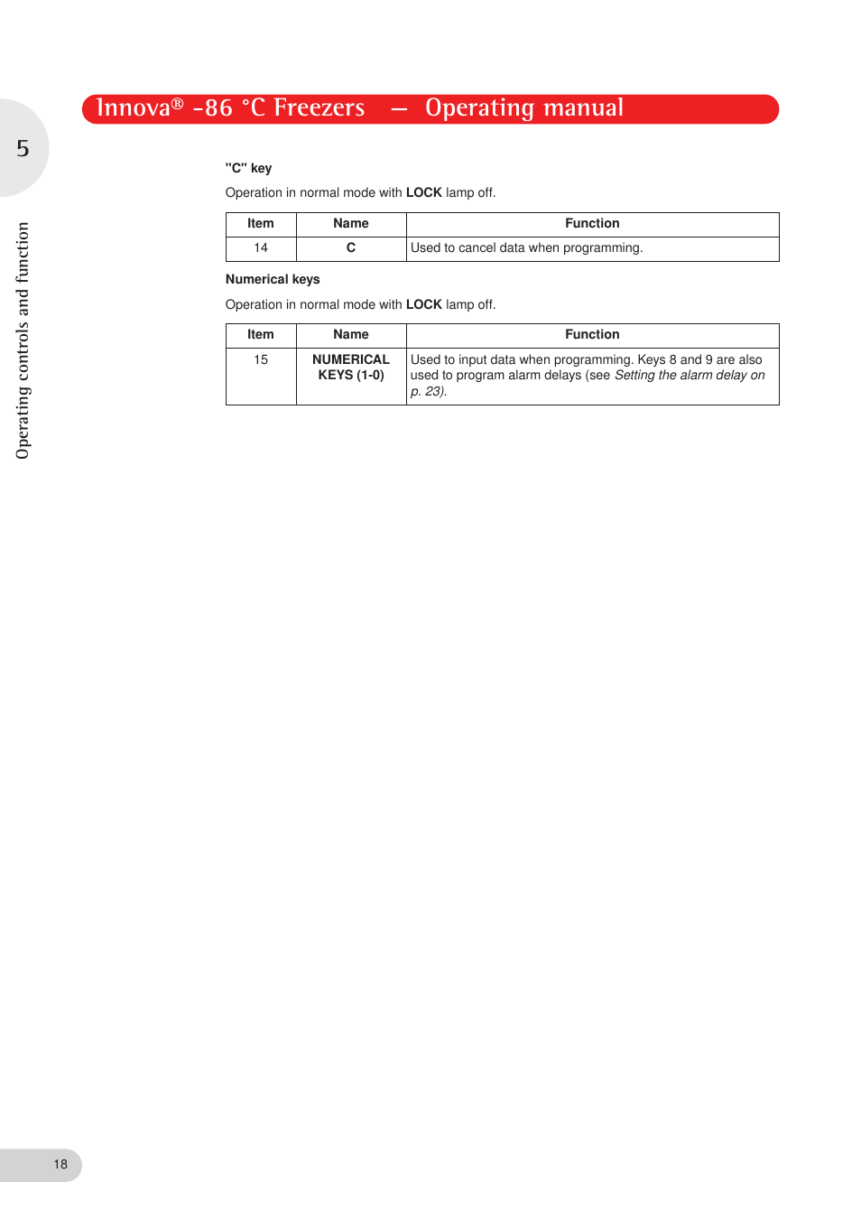 Innova® -86 °c freezers — operating manual | Eppendorf New Brunswick -86 °C Freezers Innova User Manual | Page 18 / 44