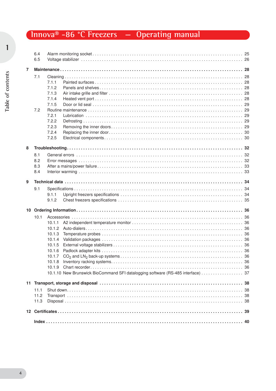 Eppendorf New Brunswick -86 °C Freezers Innova User Manual | Page 4 / 44