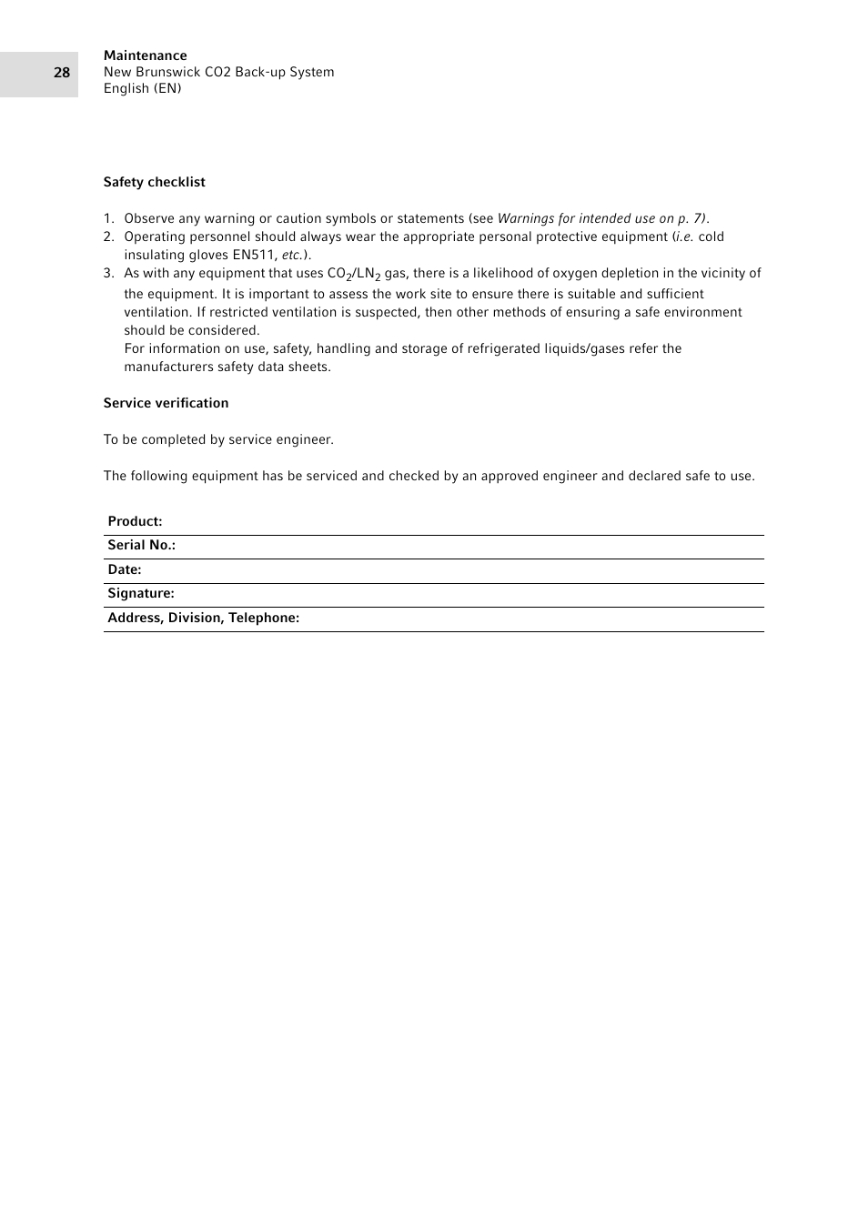 Eppendorf CO2 Back-up System User Manual | Page 28 / 40