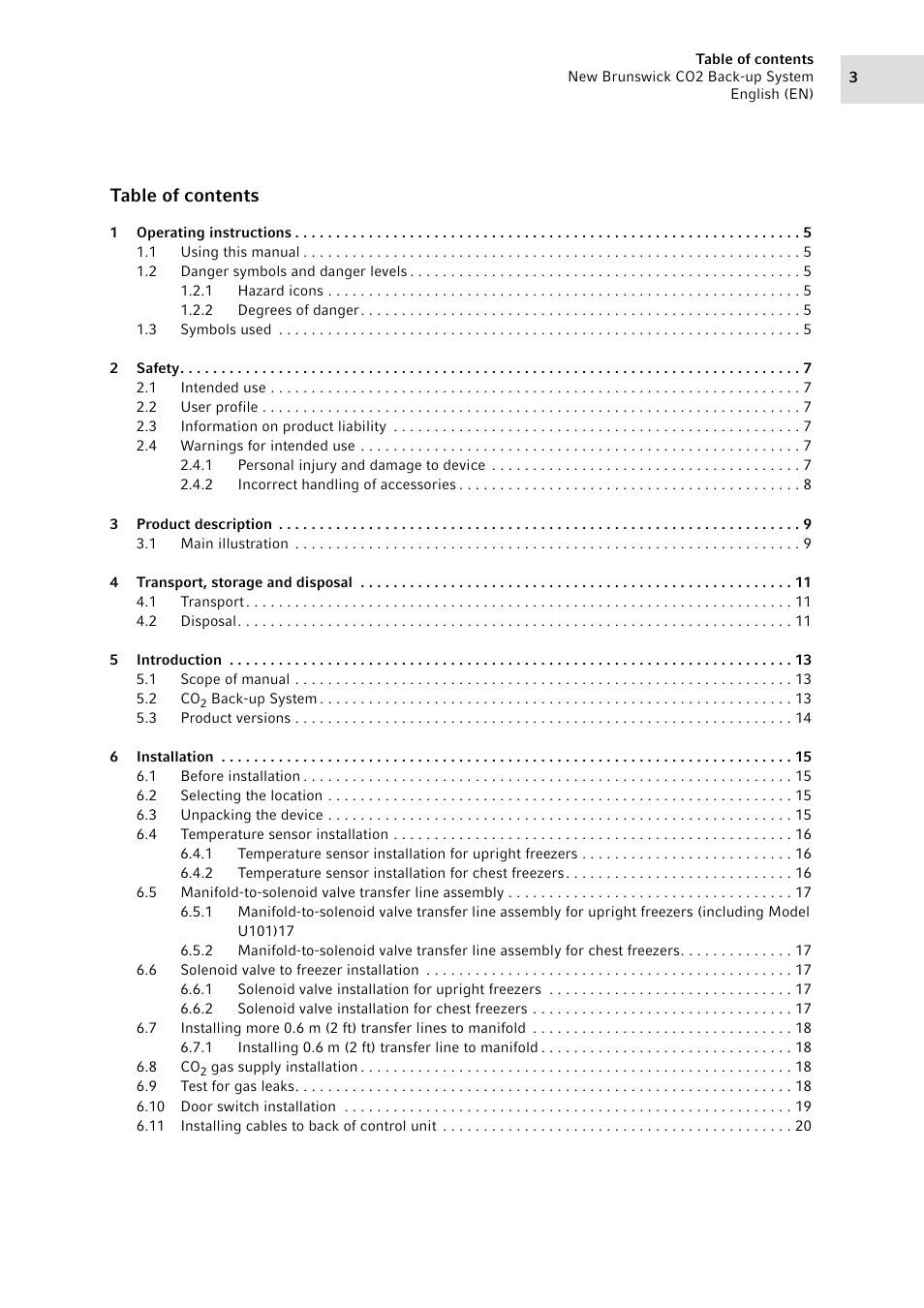 Eppendorf CO2 Back-up System User Manual | Page 3 / 40