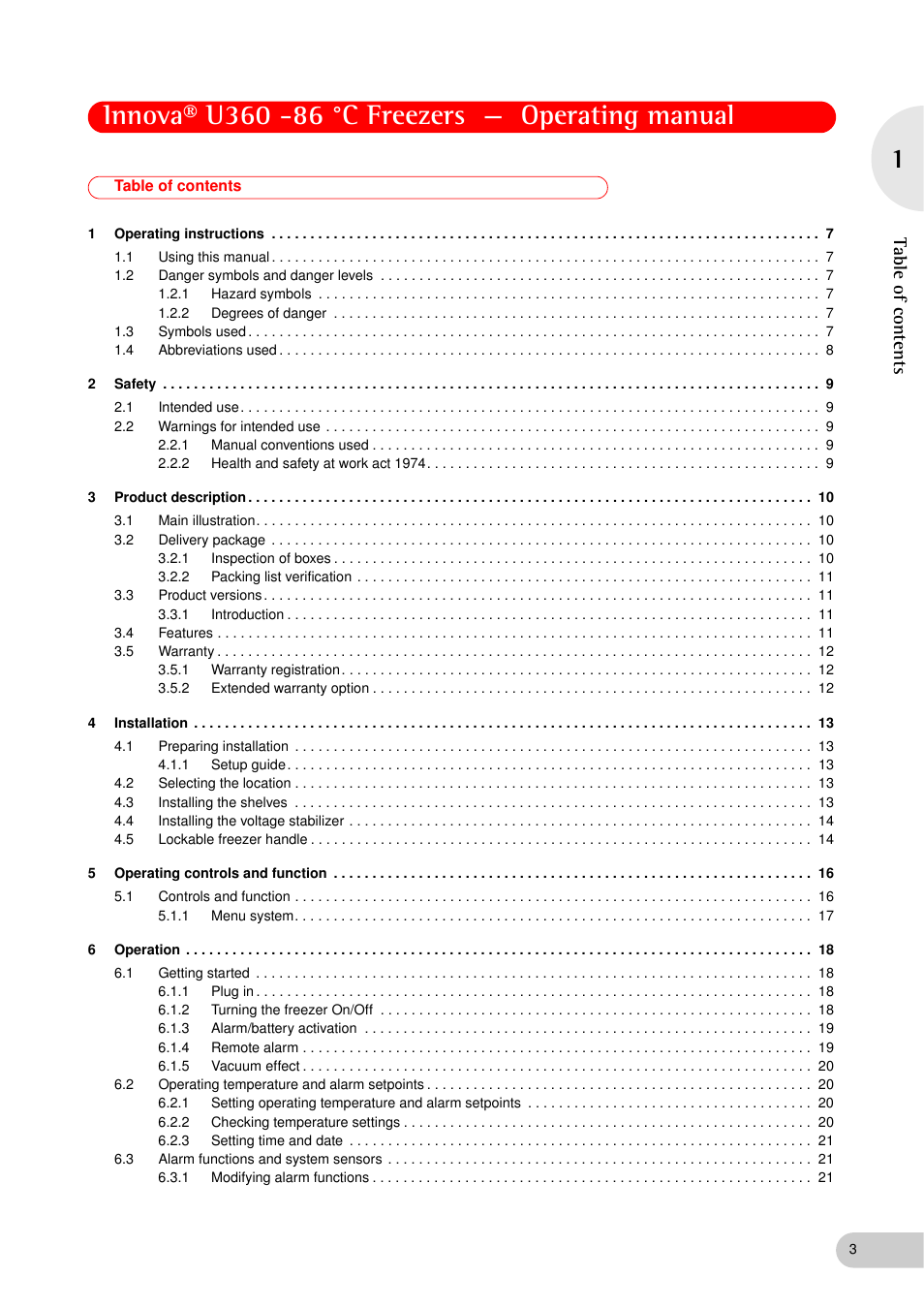 Eppendorf New Brunswick -86 °C Freezers Innova U360 User Manual | Page 3 / 46