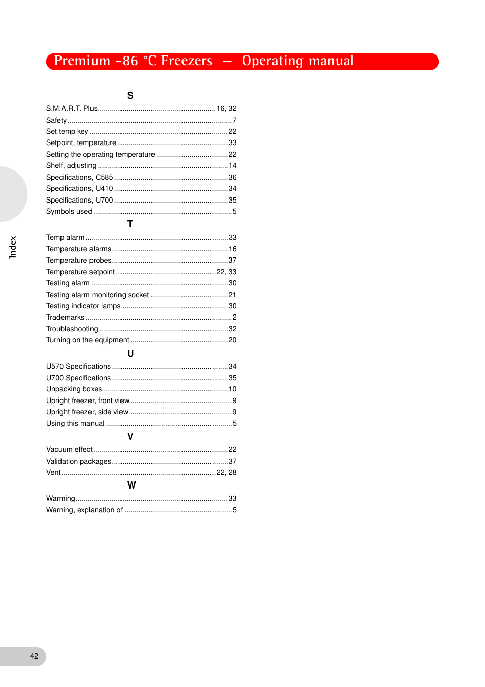 Premium -86 °c freezers — operating manual | Eppendorf New Brunswick -86 °C Freezers Premium User Manual | Page 42 / 44