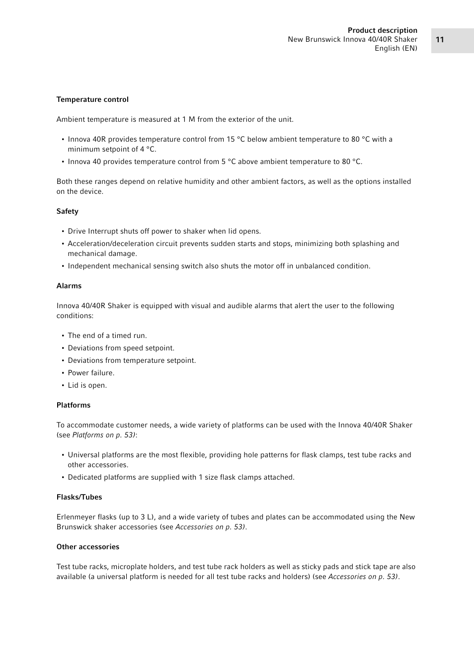 Eppendorf Innova 40R Shaker User Manual | Page 11 / 64