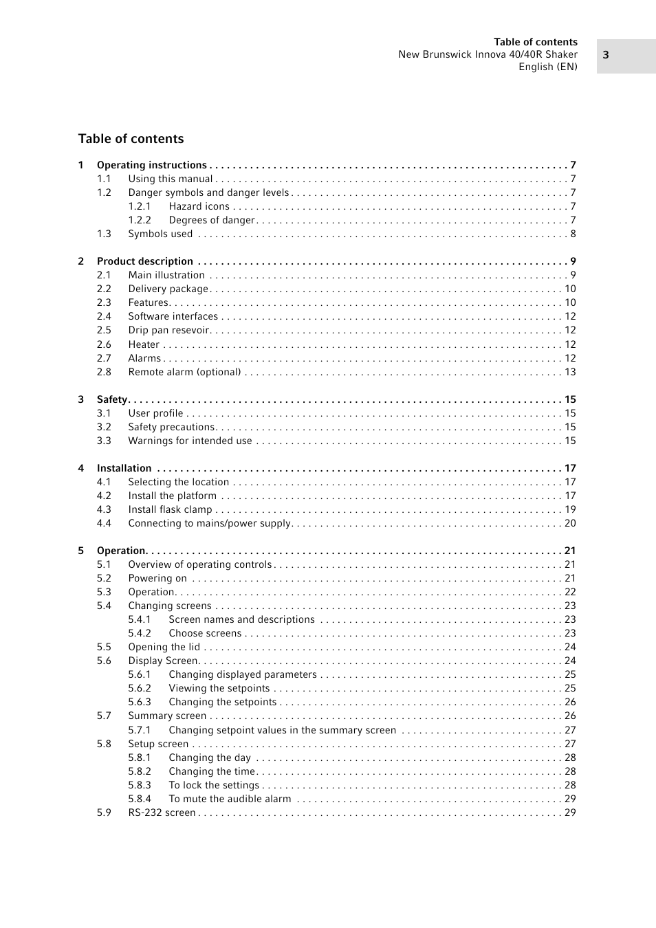 Eppendorf Innova 40R Shaker User Manual | Page 3 / 64