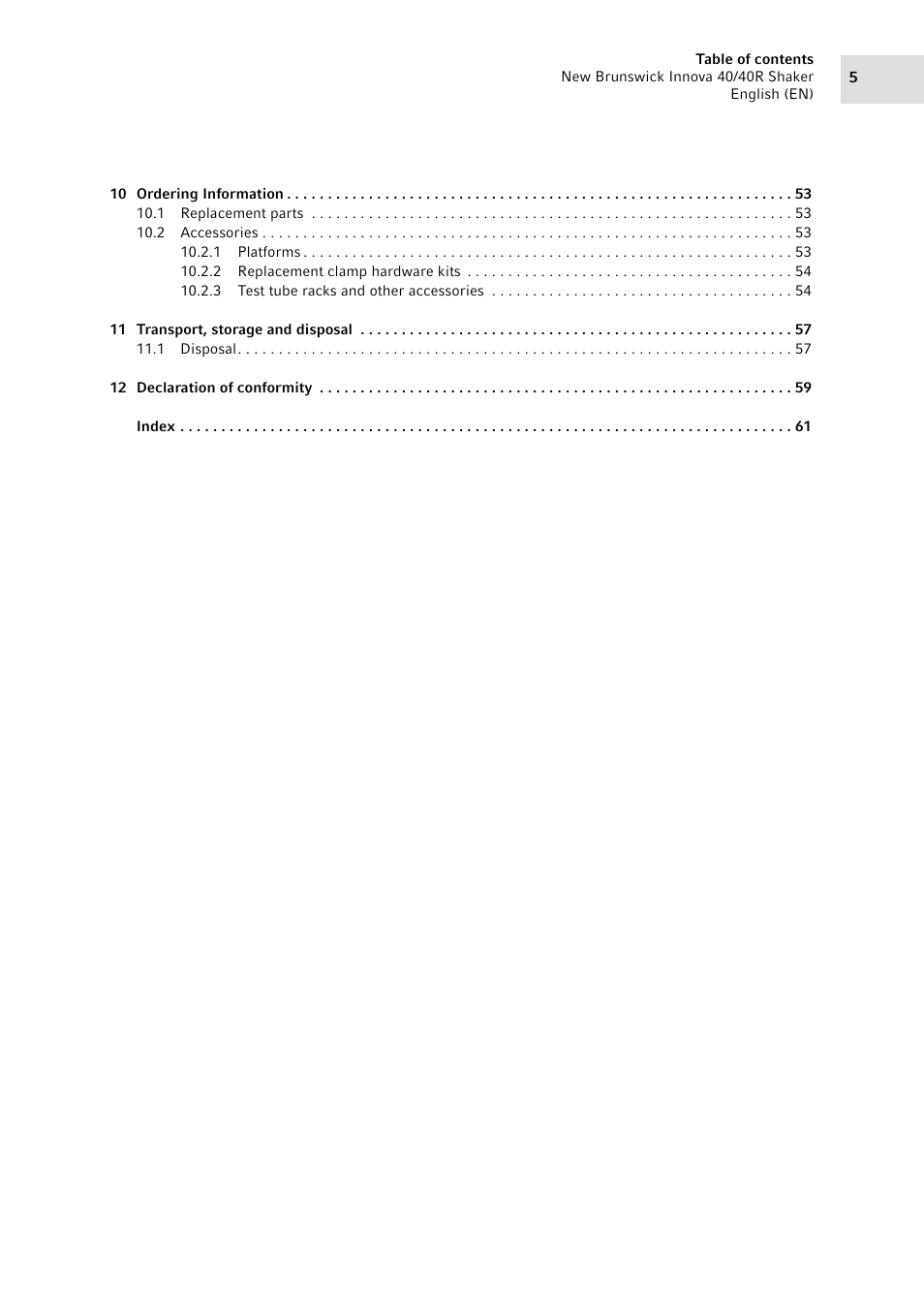 Eppendorf Innova 40R Shaker User Manual | Page 5 / 64