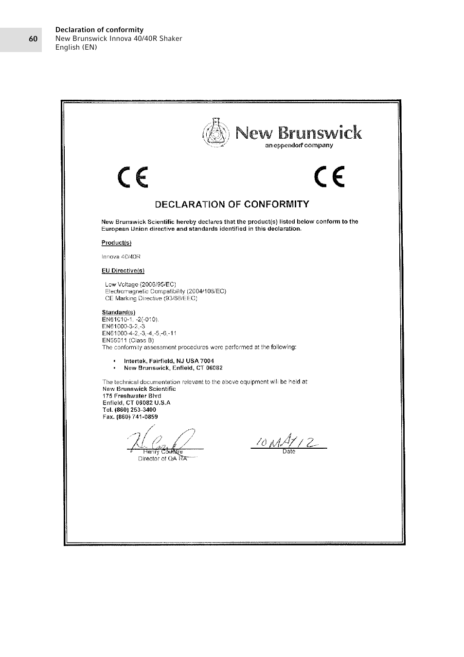 Eppendorf Innova 40R Shaker User Manual | Page 60 / 64