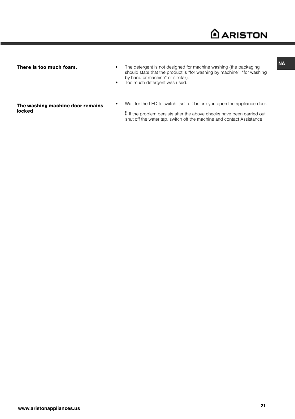 Ariston AW 149 User Manual | Page 21 / 72