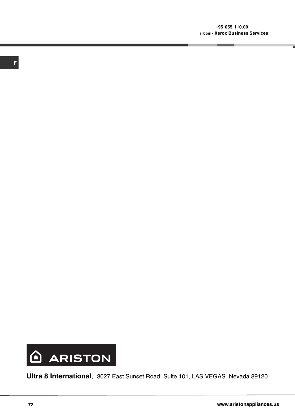 Ultra 8 international | Ariston AW 149 User Manual | Page 72 / 72