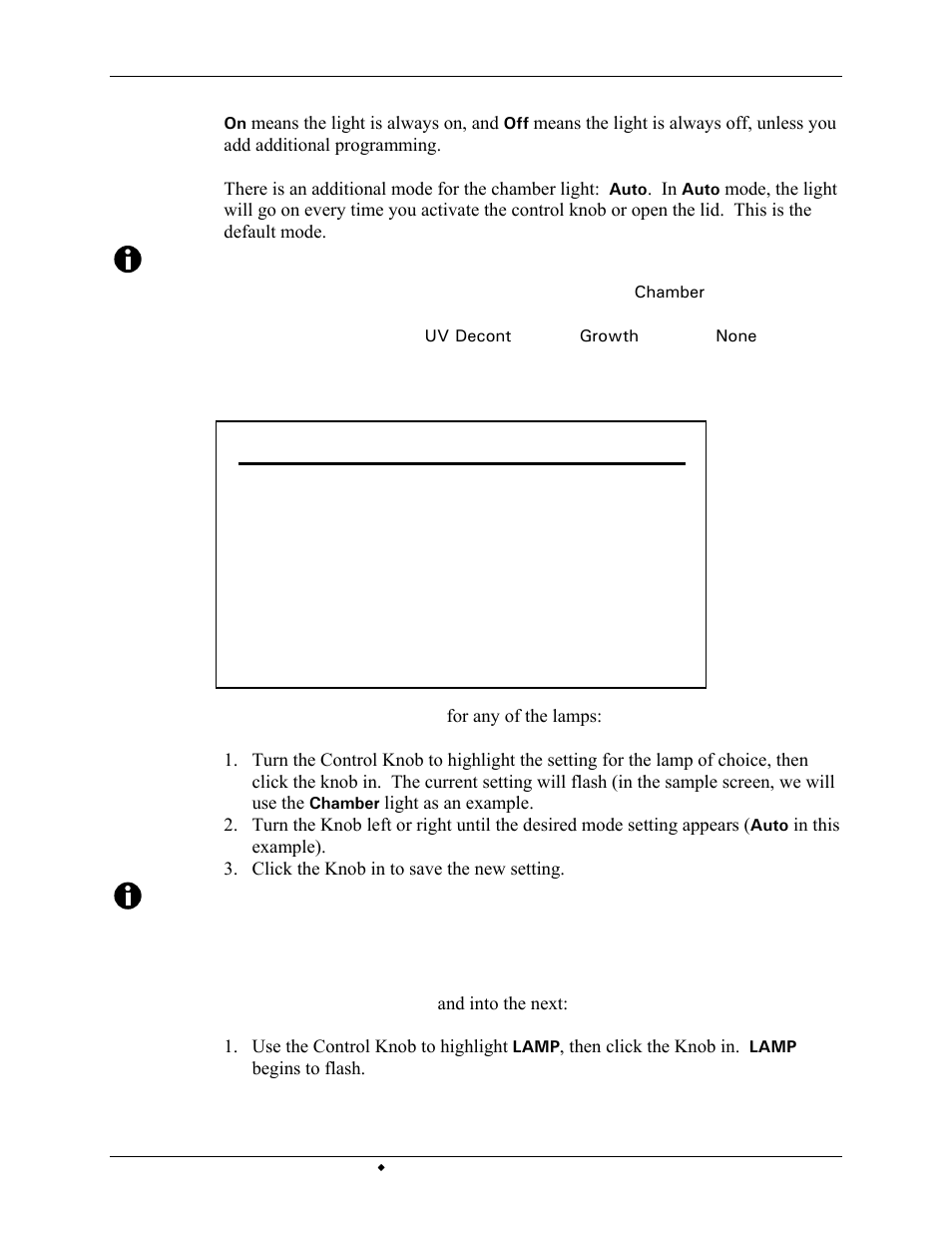 Lamp th 16:20, Lamps, Chamber : auto uv decont : off growth : off | Eppendorf Innova 43R Incubator Shakers User Manual | Page 38 / 86