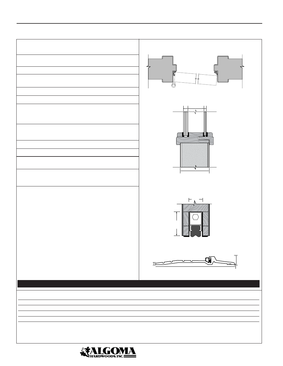 Sr acoustical & acoustical fd, Hour door, Sound transmission loss ratings and door weight | Algoma Hardwoods STC 40 User Manual | Page 2 / 2
