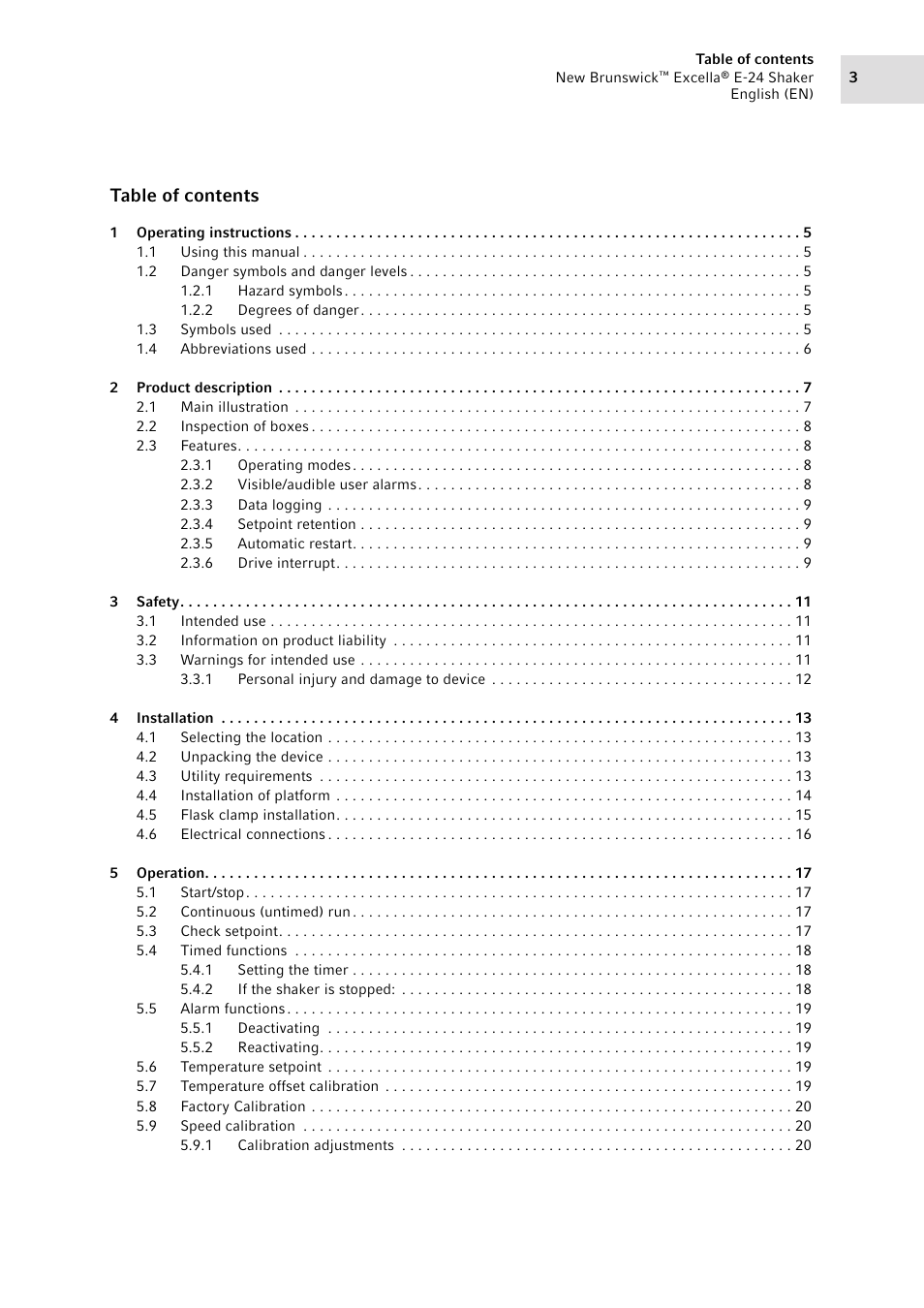 Eppendorf New Brunswick Excella E-24 Shaker User Manual | Page 3 / 44