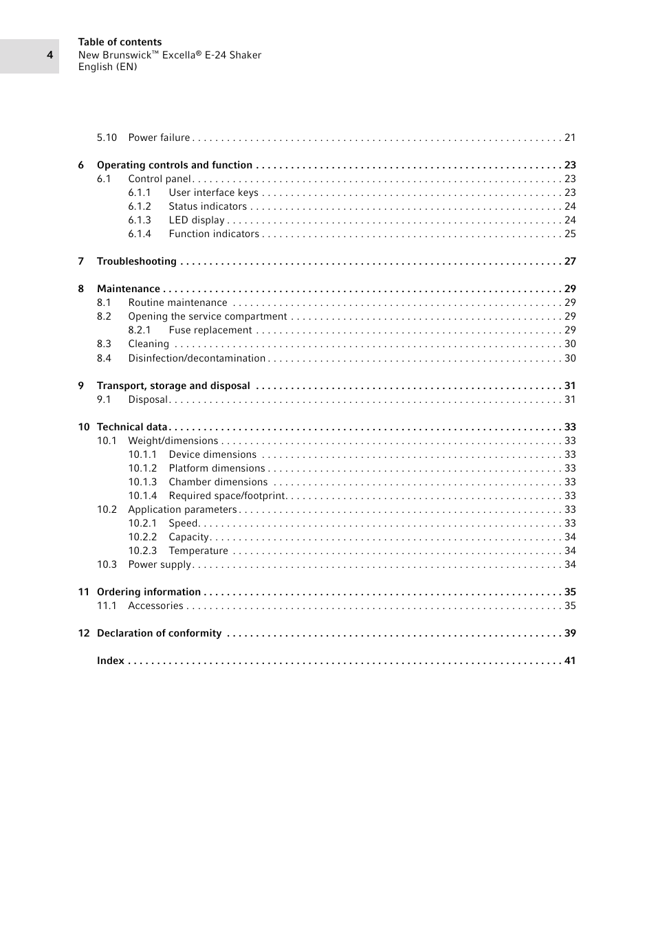Eppendorf New Brunswick Excella E-24 Shaker User Manual | Page 4 / 44