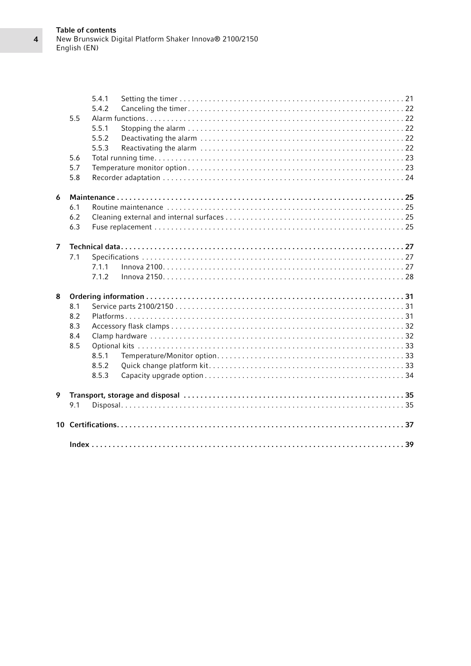 Eppendorf 2150 Digital Platform Shaker User Manual | Page 4 / 42