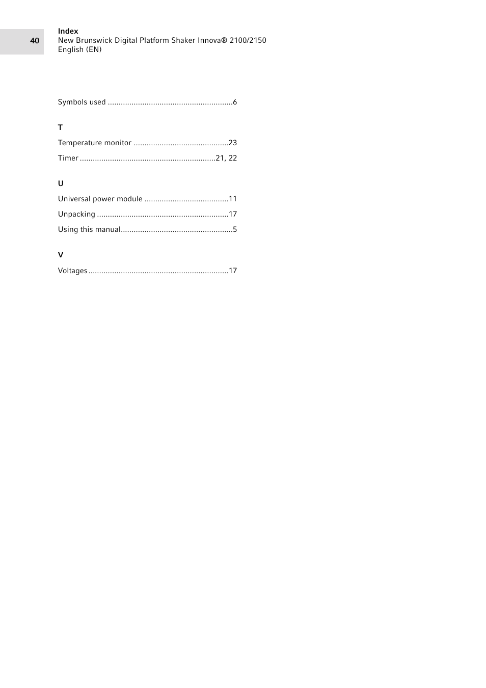 Eppendorf 2150 Digital Platform Shaker User Manual | Page 40 / 42
