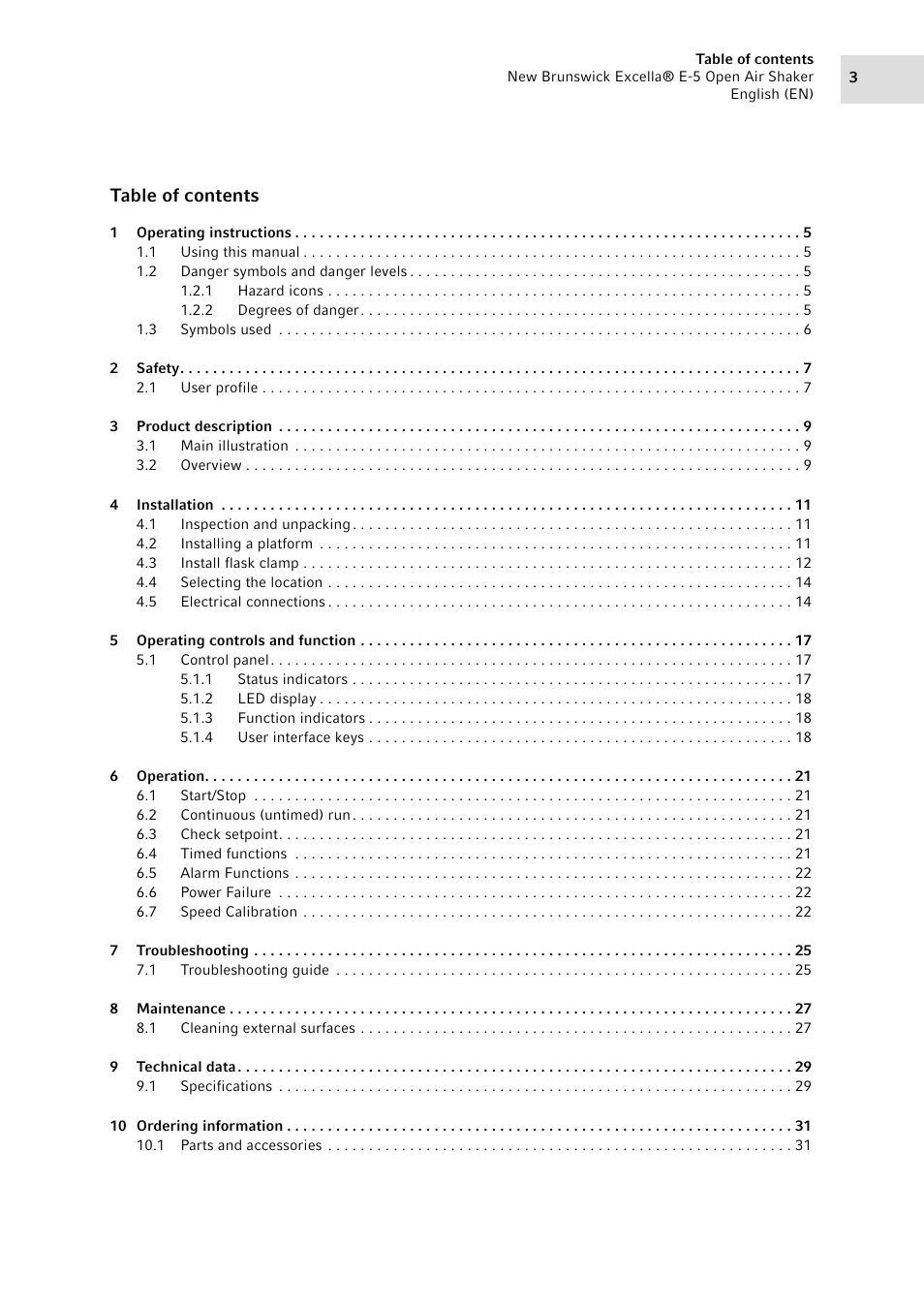 Eppendorf Excella E-5 Classic Platform Shaker User Manual | Page 3 / 42