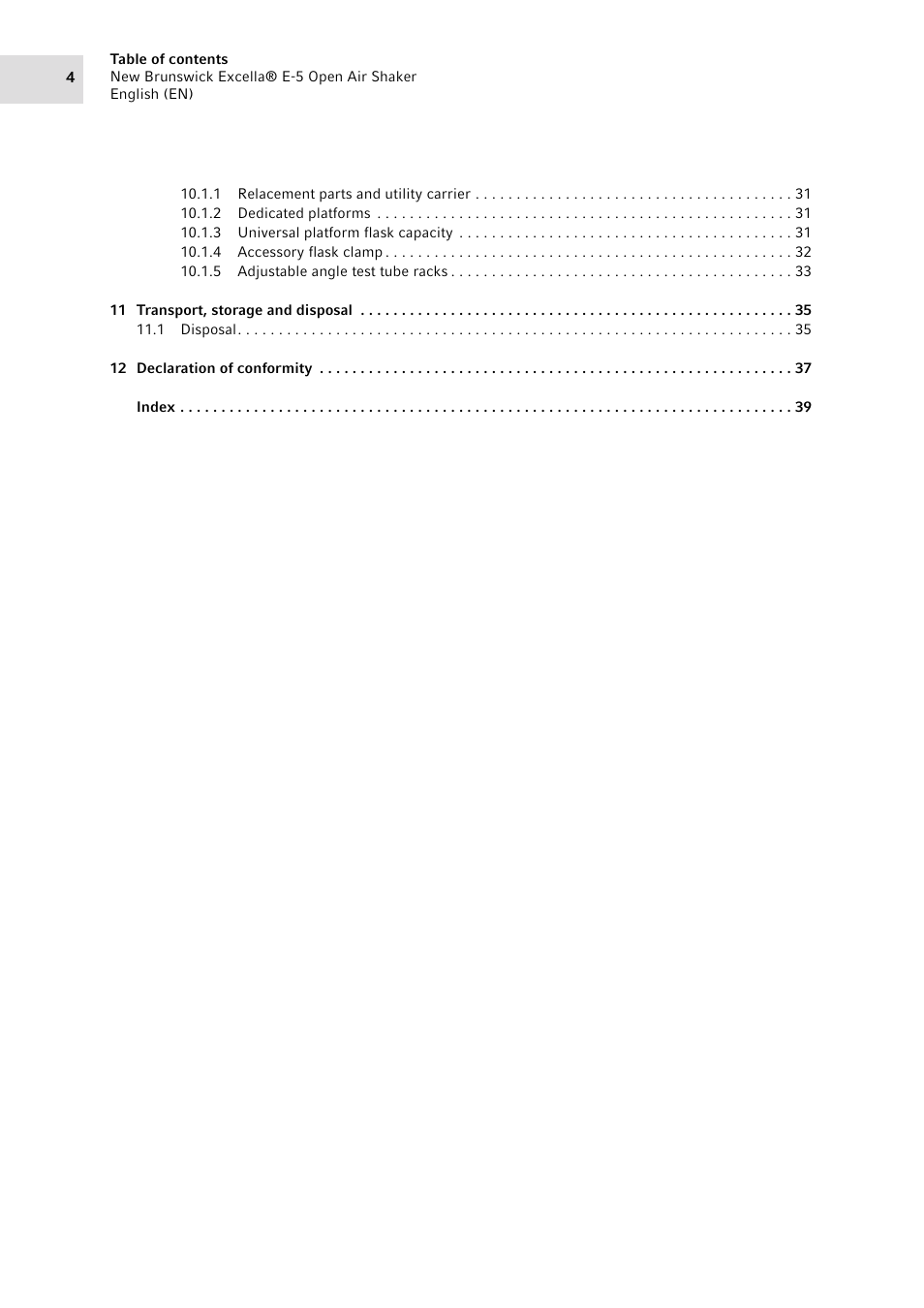 Eppendorf Excella E-5 Classic Platform Shaker User Manual | Page 4 / 42