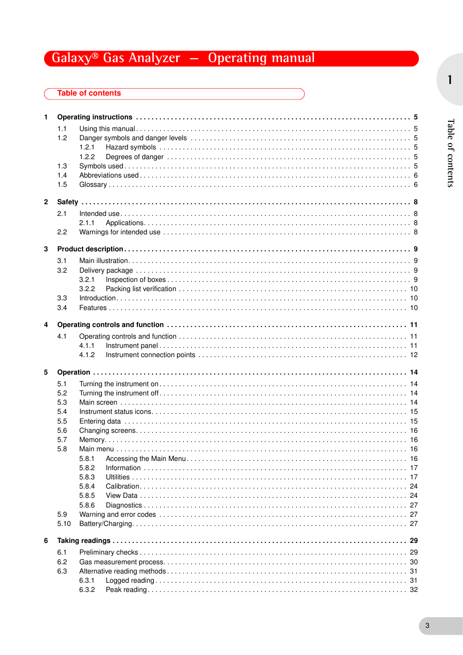 Eppendorf Galaxy Gas Analyzer User Manual | Page 3 / 56