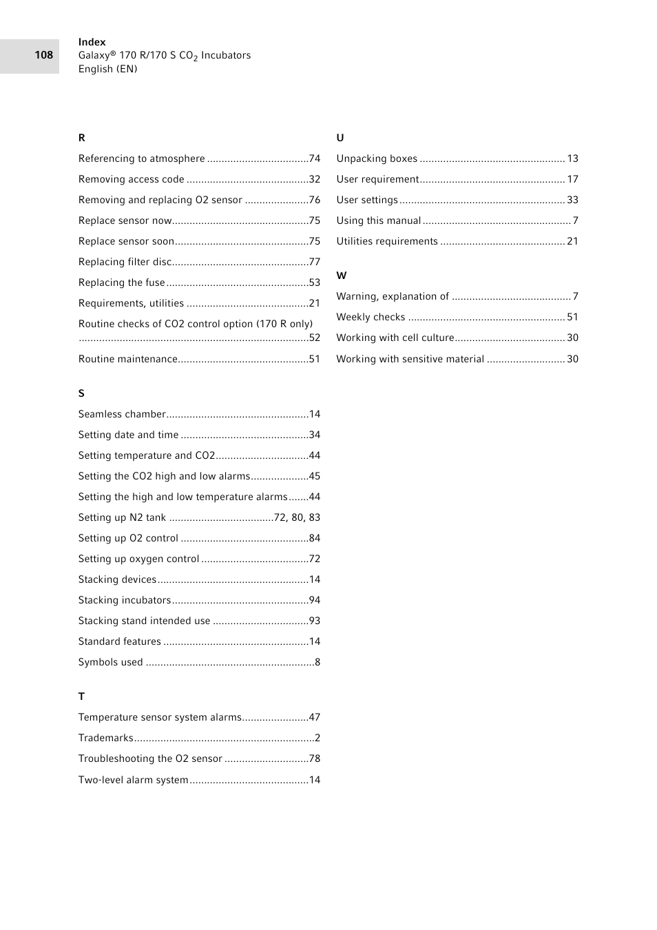 Eppendorf Galaxy CO2 Sensor User Manual | Page 108 / 110