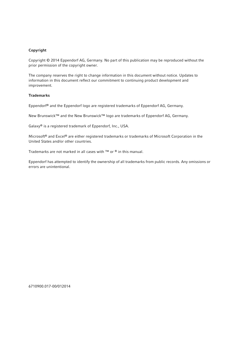 Eppendorf Galaxy CO2 Sensor User Manual | Page 2 / 110
