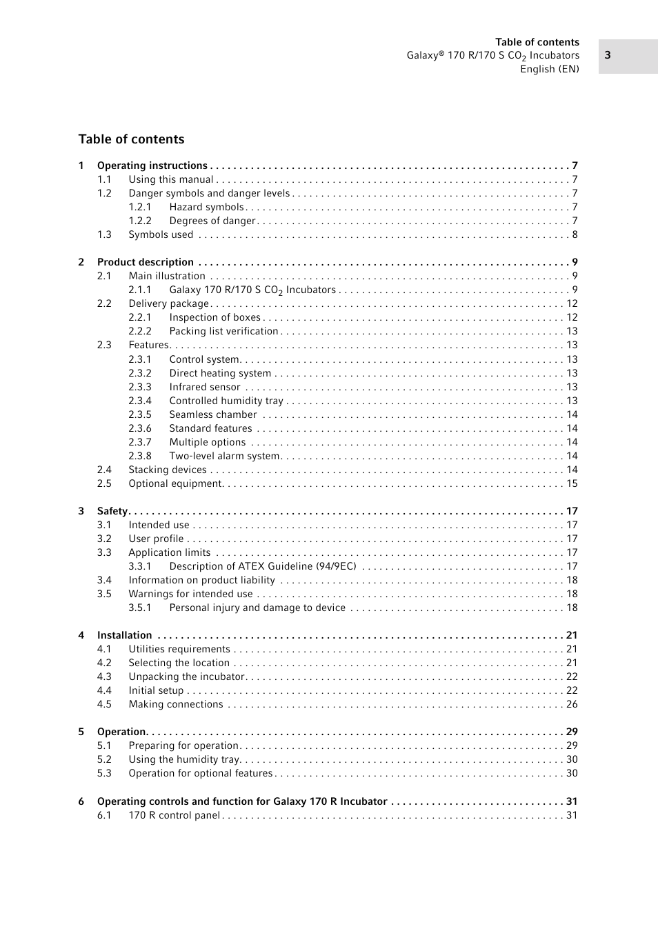 Eppendorf Galaxy CO2 Sensor User Manual | Page 3 / 110